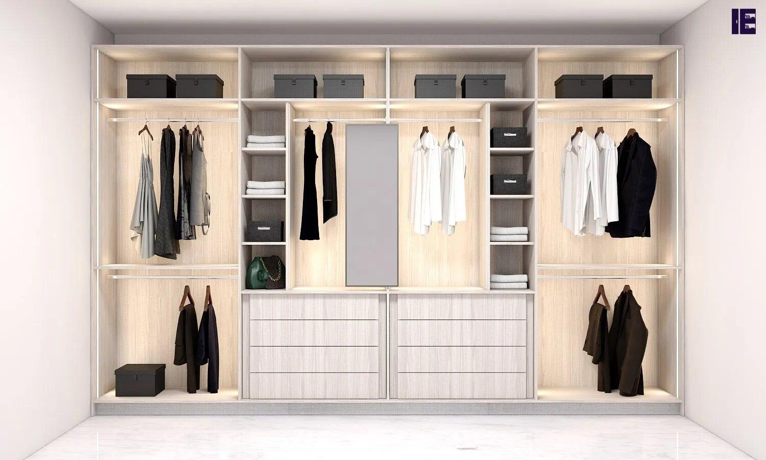 Fitted Wardrobe Storage in Fabric Ash